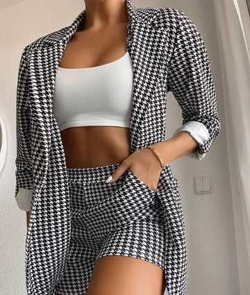 Long sleeve suit and shorts set
