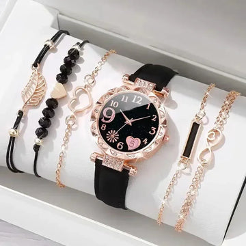 Luxury women's watch and bracelet set.